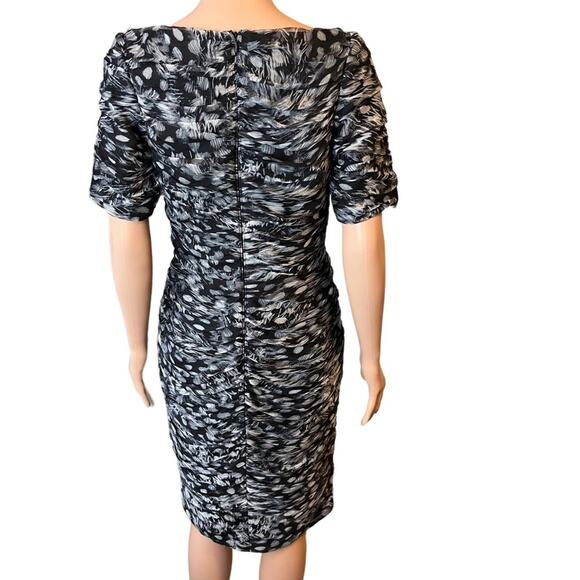 Tadashi Shoji Silk Dress 6 Elegant Ruched Evening Cocktail Date Party Luxe Glam - Picture 4 of 6